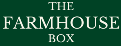 Text 'THE FARMHOUSE BOX' on a green background